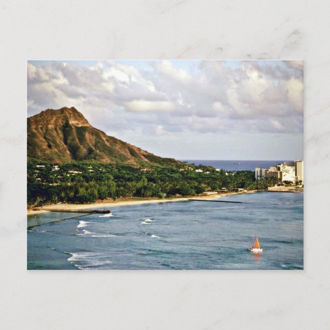 Diamond Head - Waikiki Beach, Oahu Vykort (Framsida)