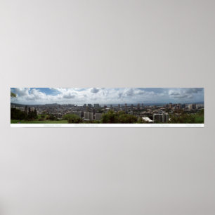 Diamond Head - Waikiki - Honolulu 180° Panorama Poster