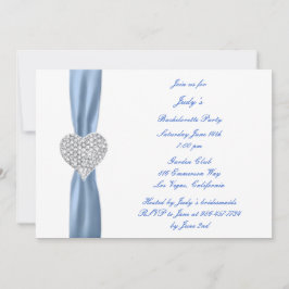Diamond Heart Blue Bachelorette Party-inbjudan Inbjudningar