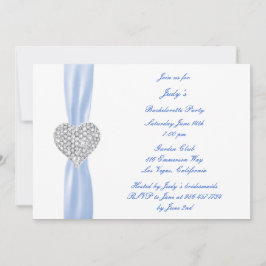Diamond Heart Blue Bachelorette Party-inbjudan Inbjudningar