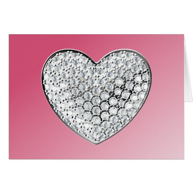 Diamond Heart Hälsningskort (Framsidan Horizontal)
