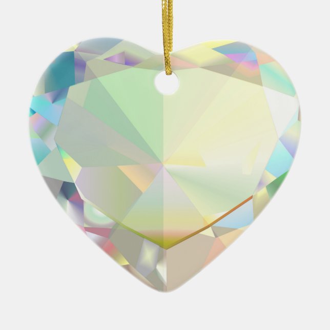 Diamond Heart Julgransprydnad Keramik (Framsidan)