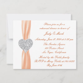 Diamond Heart Orange Rehearsal Middagsinbjudan Inbjudningar