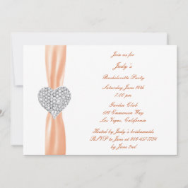 Diamond Heart-Orangen Bachelorette-partiets inbjud Inbjudningar