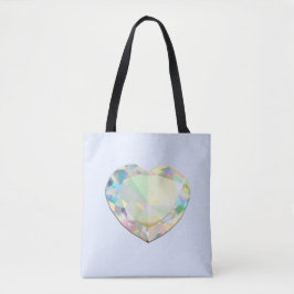 Diamond Heart Pastel Blue Tygkasse