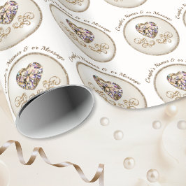 Diamond Heart, Personlig Bröllop Wrapping Papper Presentpapper