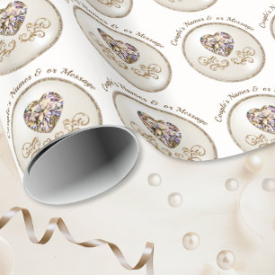 Diamond Heart, Personlig Bröllop Wrapping Papper Presentpapper