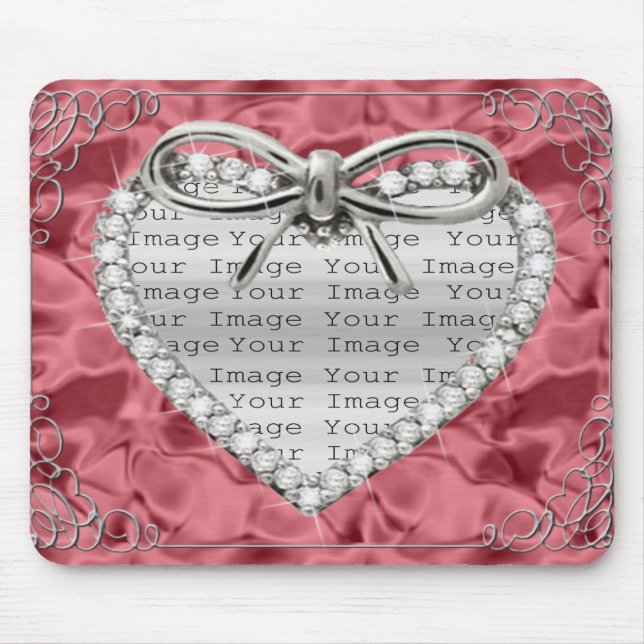 Diamond Heart Ram Red Mouse Pad Musmatta (Framsidan)