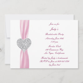 Diamond Heart-Rosan Bachelorette-partiets inbjudan