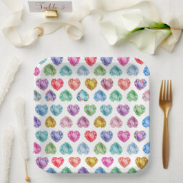 Diamond Heart Watercolor Mönster Cute Pastel Girly
