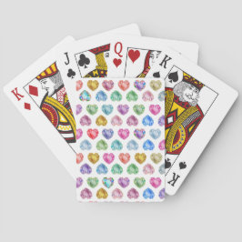 Diamond Heart Watercolor Mönster Cute Pastel Girly Casinokort