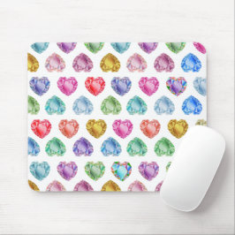 Diamond Heart Watercolor Mönster Cute Pastel Girly Musmatta