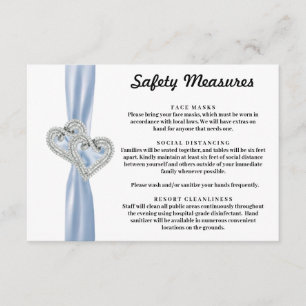 Diamond Hearts Blå Märke Säkerhetsåtgärder Tilläggskort
