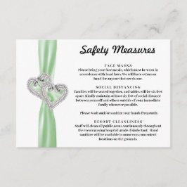 Diamond Hearts Grönt Ribbon Safety Measures Tilläggskort