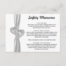 Diamond Hearts White Ribbon Safety Measures Tilläggskort