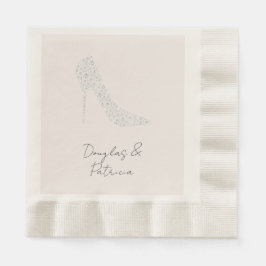  Diamond High Heel Shoe Bröllop Pappersservett