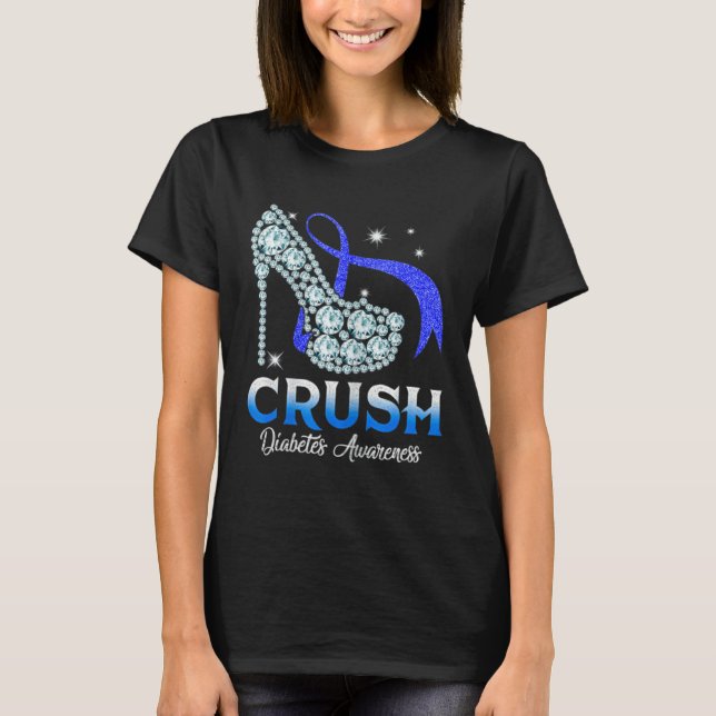 Diamond High Heel Women Diabetes Awareness Month B T Shirt (Framsida)