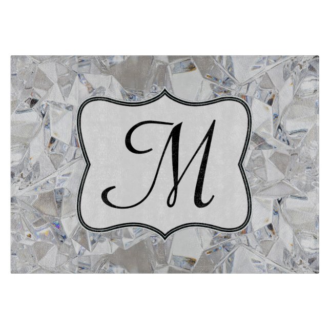 Diamond Ice Crystal Monogram Glass Clearboard (Framsidan)