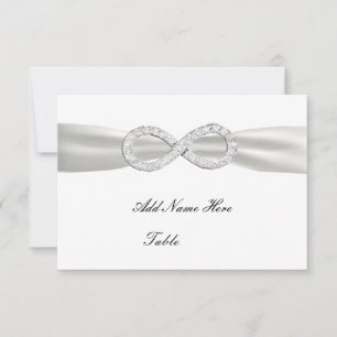 Diamond Infinity White Bröllop Bord Place Card Inbjudningar