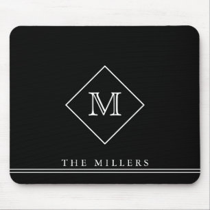 Diamond Initial Monogram, Personlig Black Musmatta