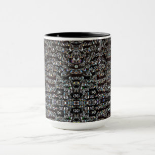 Diamond jewel mönster elegant silver svart mugg