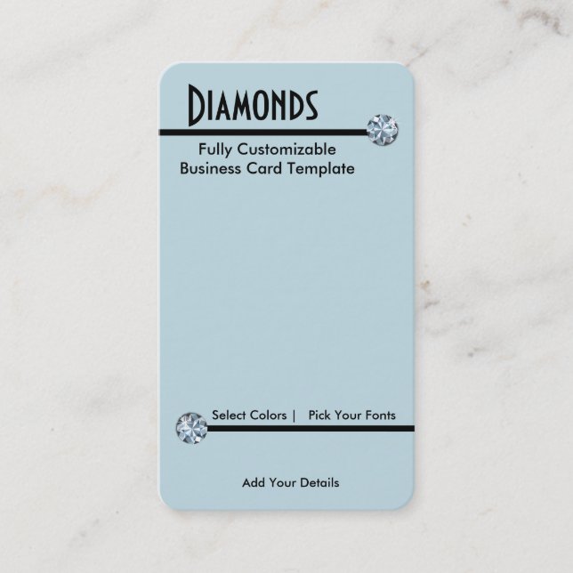 Diamond Jewelry - Diamond Rhinestone Logotyp Visitkort (Framsida)