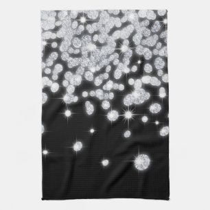 Diamond Jewels Jewelry Glitz Kitchen Dish Towel Kökshandduk