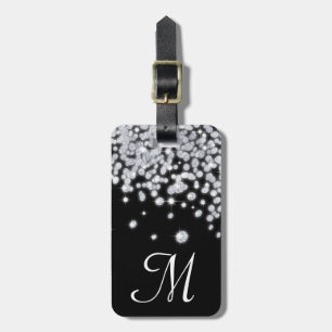 Diamond Jewels Jewelry Glitz Monogram Luggage Tag Bagagebricka