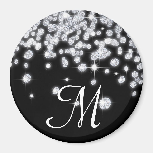 Diamond Jewels Jewelry Monogram Initial Magnet (Framsidan)