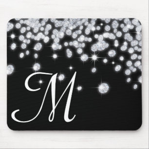Diamond Jewels Jewelry Monogram Initial Mouse Pad Musmatta