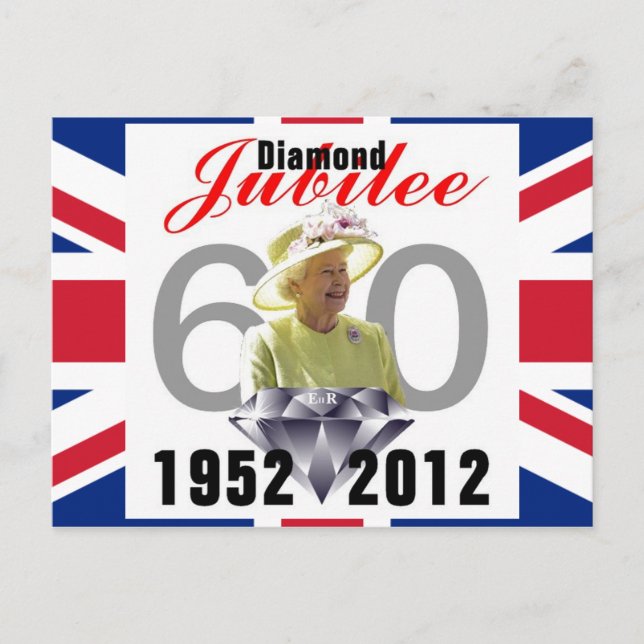 Diamond Jubilee 1952-2012 Postcard Vykort (Framsida)