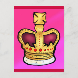 Diamond Jubilee Krona gorgous teckning Vykort