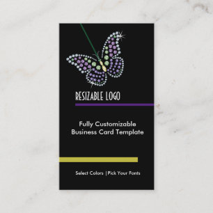 Diamond Juveln Rhinestone Butterfly Visitkort