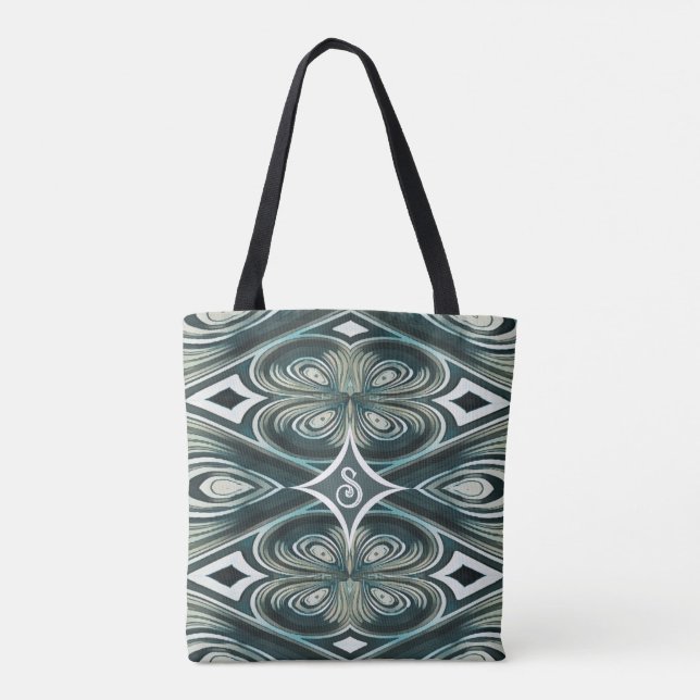 Diamond Klöver Abstrakt Swirl Tote Tygkasse (Baksida)