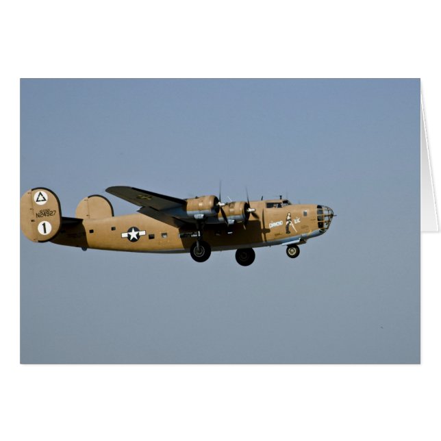 Diamond Lil B-24 Bombplan landar i Oshkosh, Hälsningskort (Framsidan Horizontal)