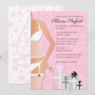 Diamond Lingerie Möhippa Rosa och White Inbjudningar