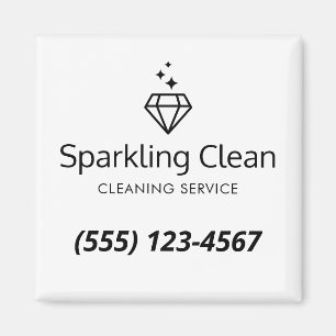 Diamond Logotyp House Städning Service Magnet