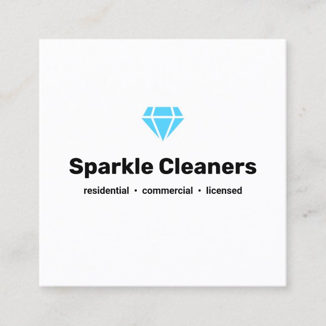 Diamond Logotyp Housekeeper Service Fyrkantigt Visitkort (Framsida)