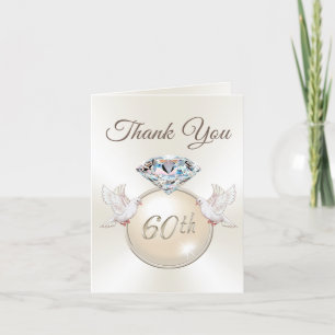 Diamond Love Bird 60-årsjubileum Tack Cards Anteckningskort