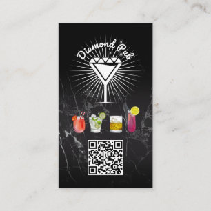 Diamond Martini Glass Logotyp QR-kod Visitkort