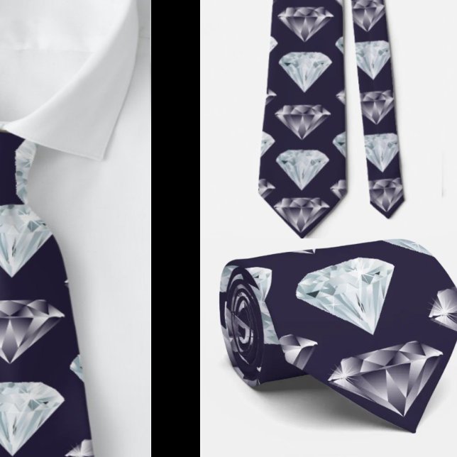 Diamond Mönster Bling Navy Blue Luxury Elegant Nec Slips (Skapare uppladdad)