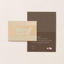 Diamond mönster Foil Valentines kort