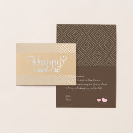 Diamond mönster Foil Valentines kort