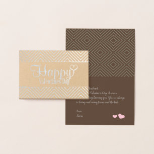 Diamond mönster Foil Valentines kort
