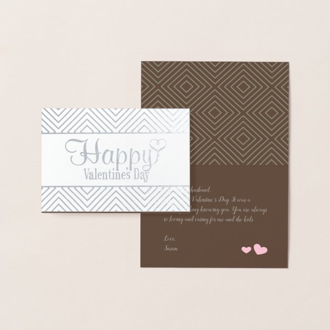 Diamond mönster Foil Valentines kort (Display)