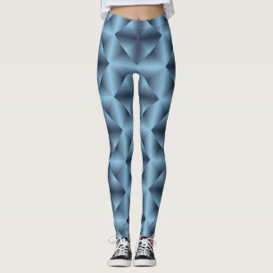 Diamond Mönster i Blue Leggings