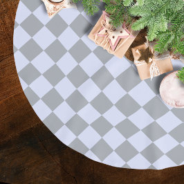 Diamond mönster i grått och lavender julgransmatta borstad polyester