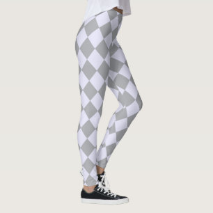 Diamond mönster i grått och lavender leggings