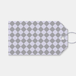 Diamond mönster i grått och lavender presentetikett