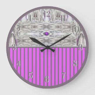Diamond Mönster i Lila Backward Clock Stor Klocka